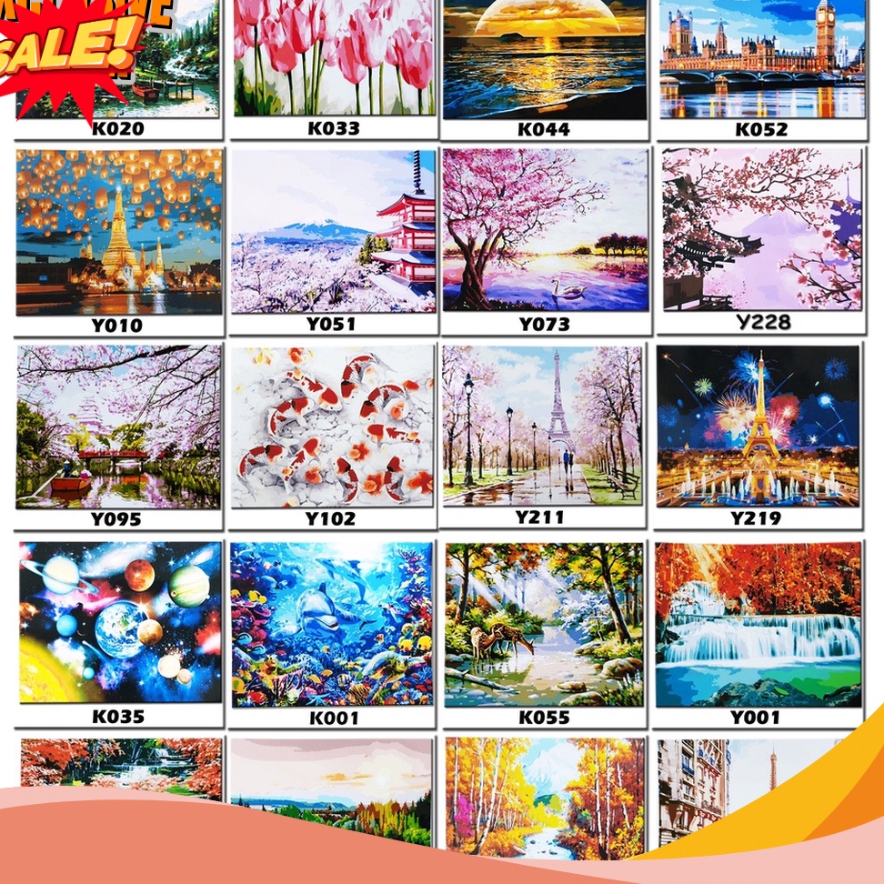 

BRAND METH LANDSCAPE A PAINT BY NUMBER PAINTING BY NUMBERS DIY LUKISAN ACRILYC PARIS ALAM ART SET MELUKIS