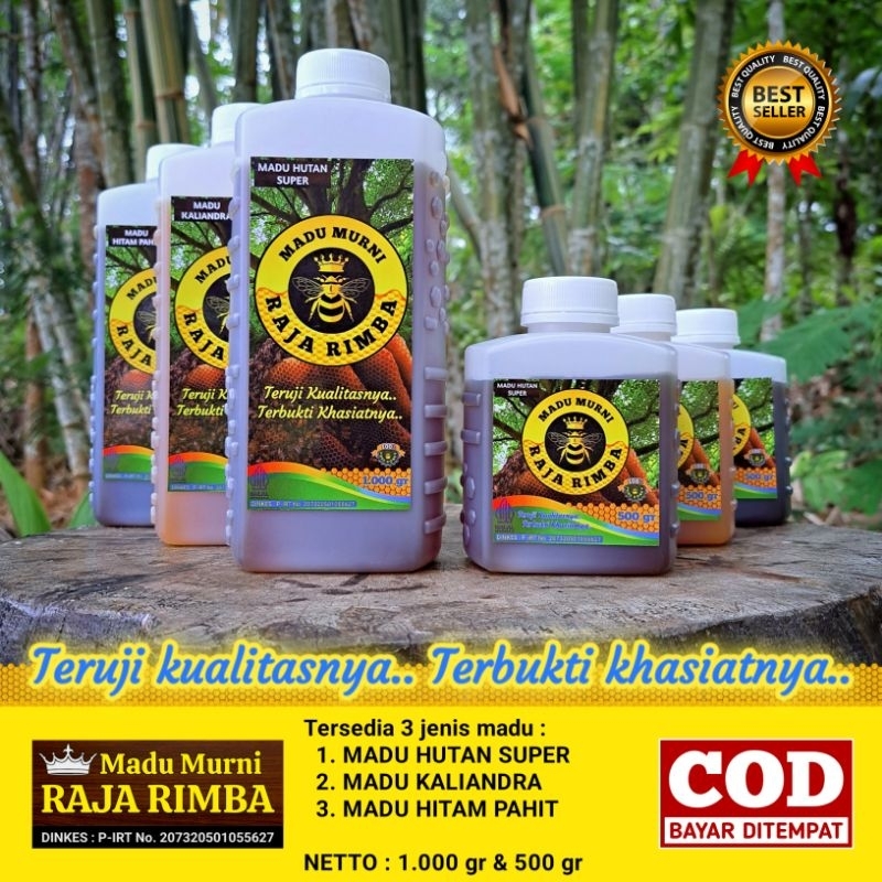 

Madu Murni RAJA RIMBA/Kemasan 1.000 gr & 500 gr/Teruji Kualitasnya Terbukti Khasiatnya