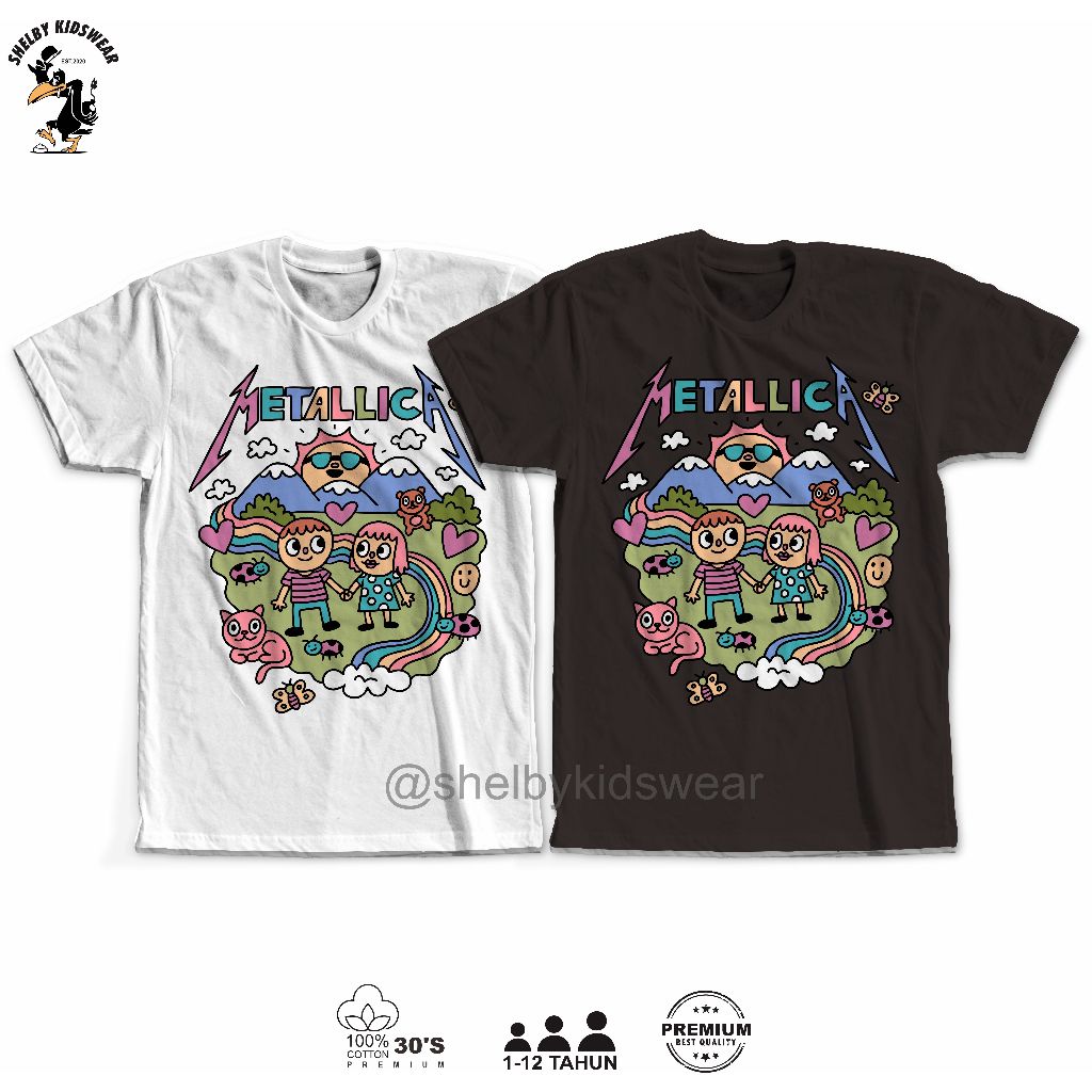 Kaos Anak Band Metallica Baju Laki Laki Perempuan Import Distro Mall - Shelby Kidswear