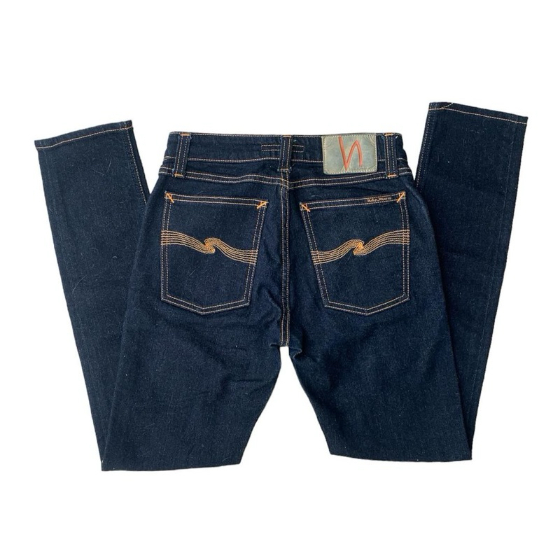 nudie indigo skinny jeans