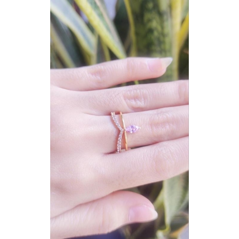 cincin mata baby Pink emas 833