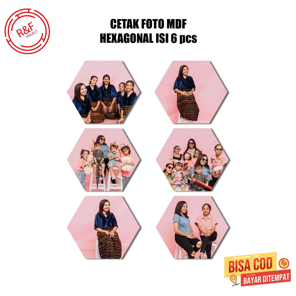 Cetak Foto Hexagonal Isi 6 pcs ,Cetak Foto Prewedding,Wisuda,Dll