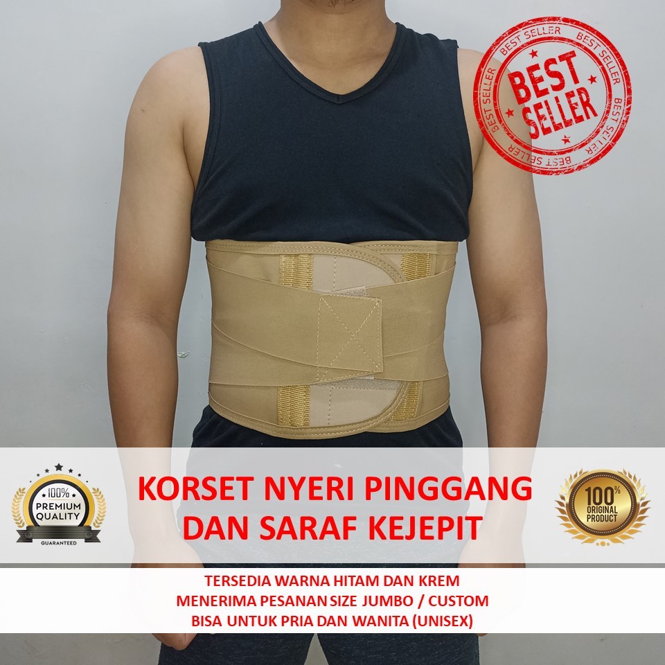 Korset Pinggang Pria Wanita Kesehatan Saraf Kejepit Pelangsing Perut