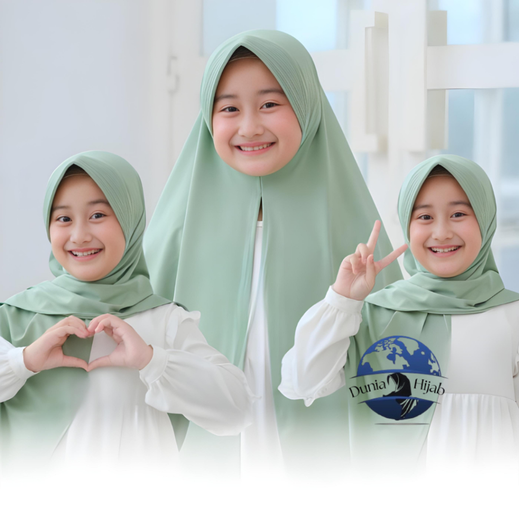 Hijab Jilbab Segitiga Instan Pad Jersey Anak Remaja 7 - 13 Tahun | Kerudung Segitiga Instan Anak