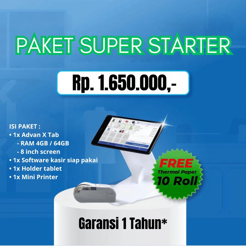 Paket Mesin Kasir Tablet Advan X Tab - POS Kasir
