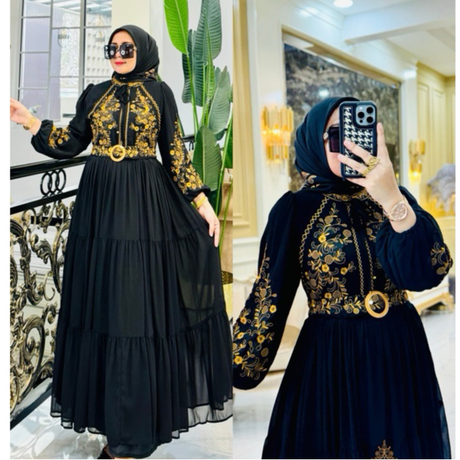 AYUNDA DRESS GAMIS PESTA TERBARU WANITA MUSLIM KEKINIAN MEWAH ELEGAN PREMIUM KONDANGAN JUMBO NEW SHR