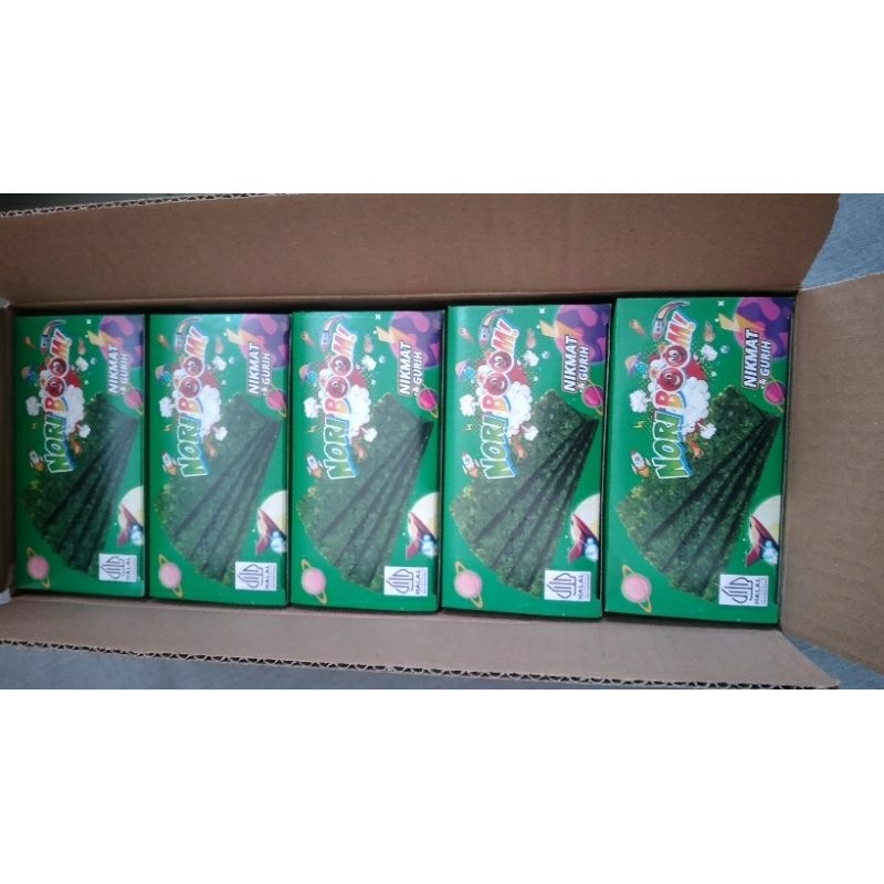 

(Dus) Nori Boom Rasa Original 1 dus isi 5 pack / Nori Boom Rumput laut rasa Original 36 gram 12 sachet