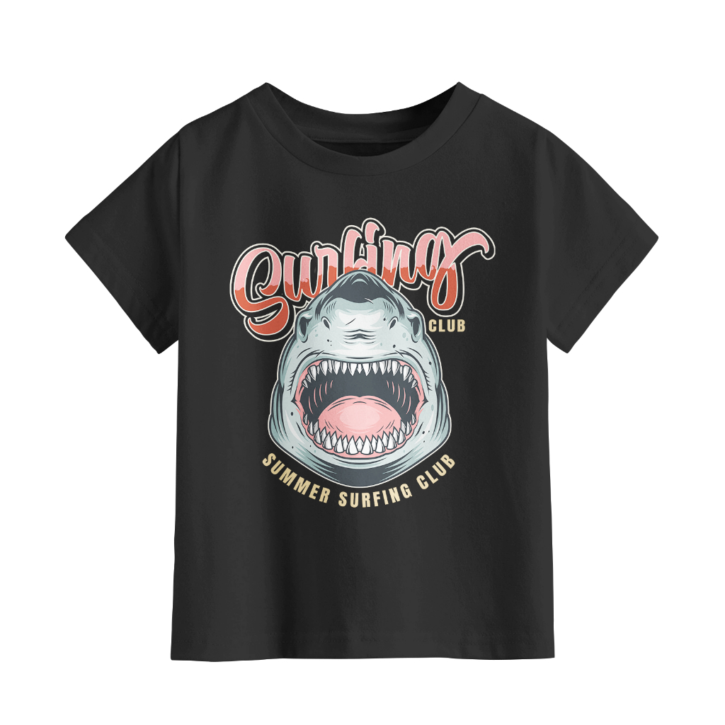 Kaos Anak Laki-laki dan Perempuan Motif Kartun Surfing Club