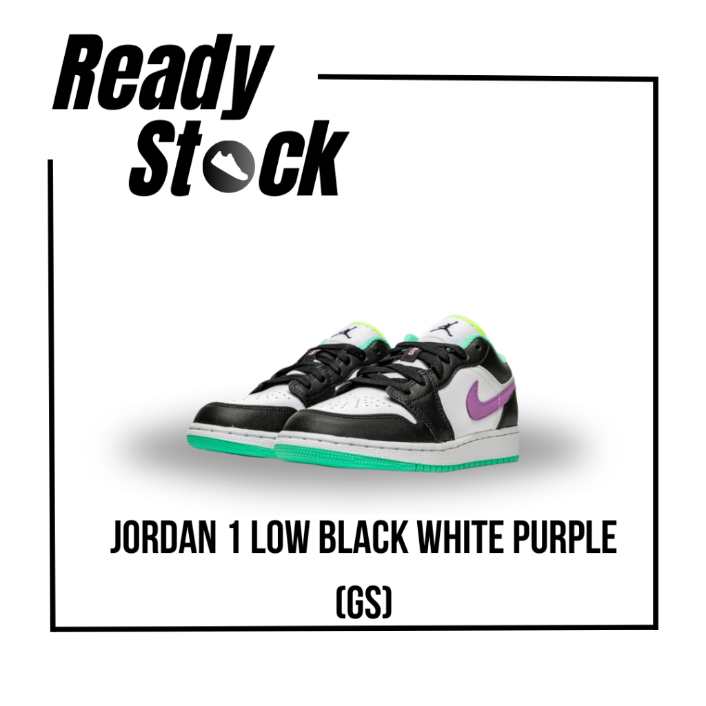 Nike Air Jordan 1 Low Black White Purple GS