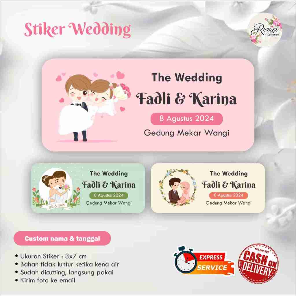 

[46 pcs] Stiker undangan Wedding Cromo / Pernikahan / Souvenir kotak