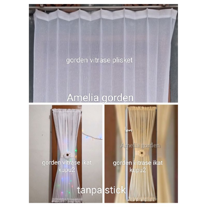 GORDEN IKAT KUPU-KUPU VITRASE (TANPA STICK) DAN GORDEN PLISKET/gorden siang/gorden dalam/gorden jend