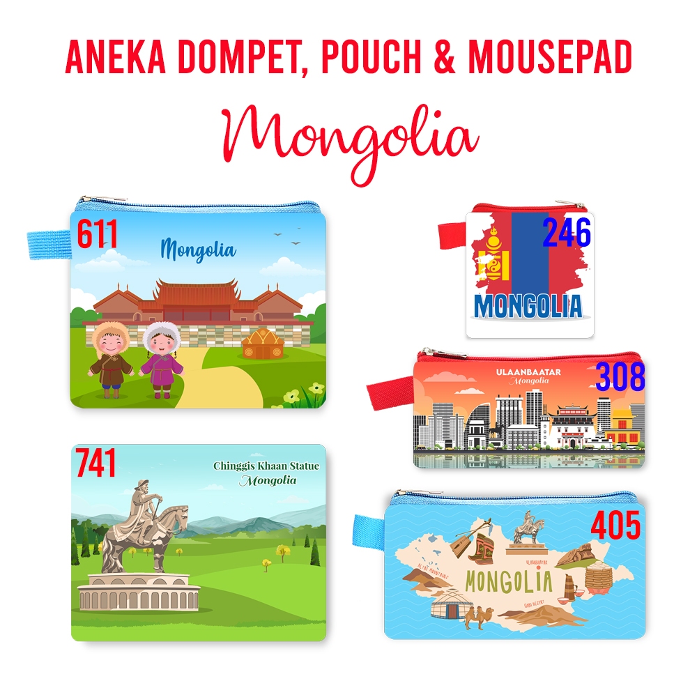 Mongolia Souvenir Dompet Pouch Mouse Pad Pin Magnet Gantungan Kunci Landmark Oleh Oleh Negara