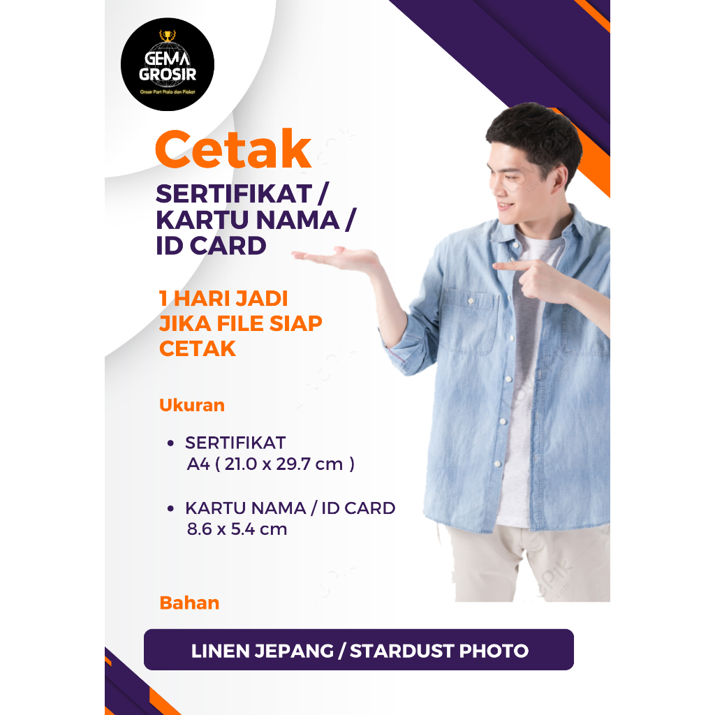 

CETAK SERTIFIKAT , KARTU NAMA / ID CARD 1 HARI JADI