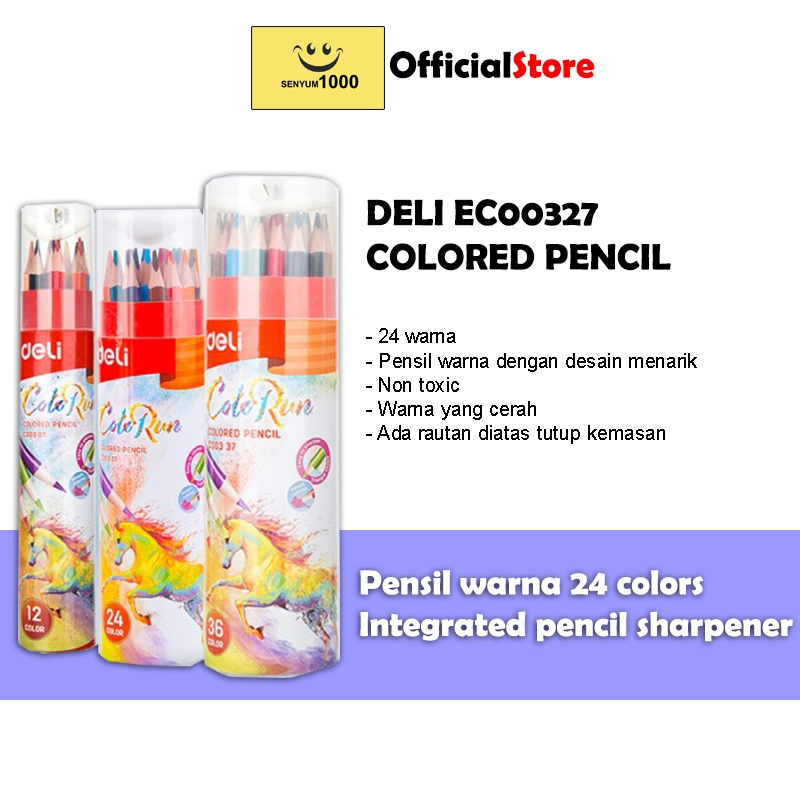 

Deli Pensil Warna 24 Warna dengan Bonus Rautan Pensil pada box EC00327
