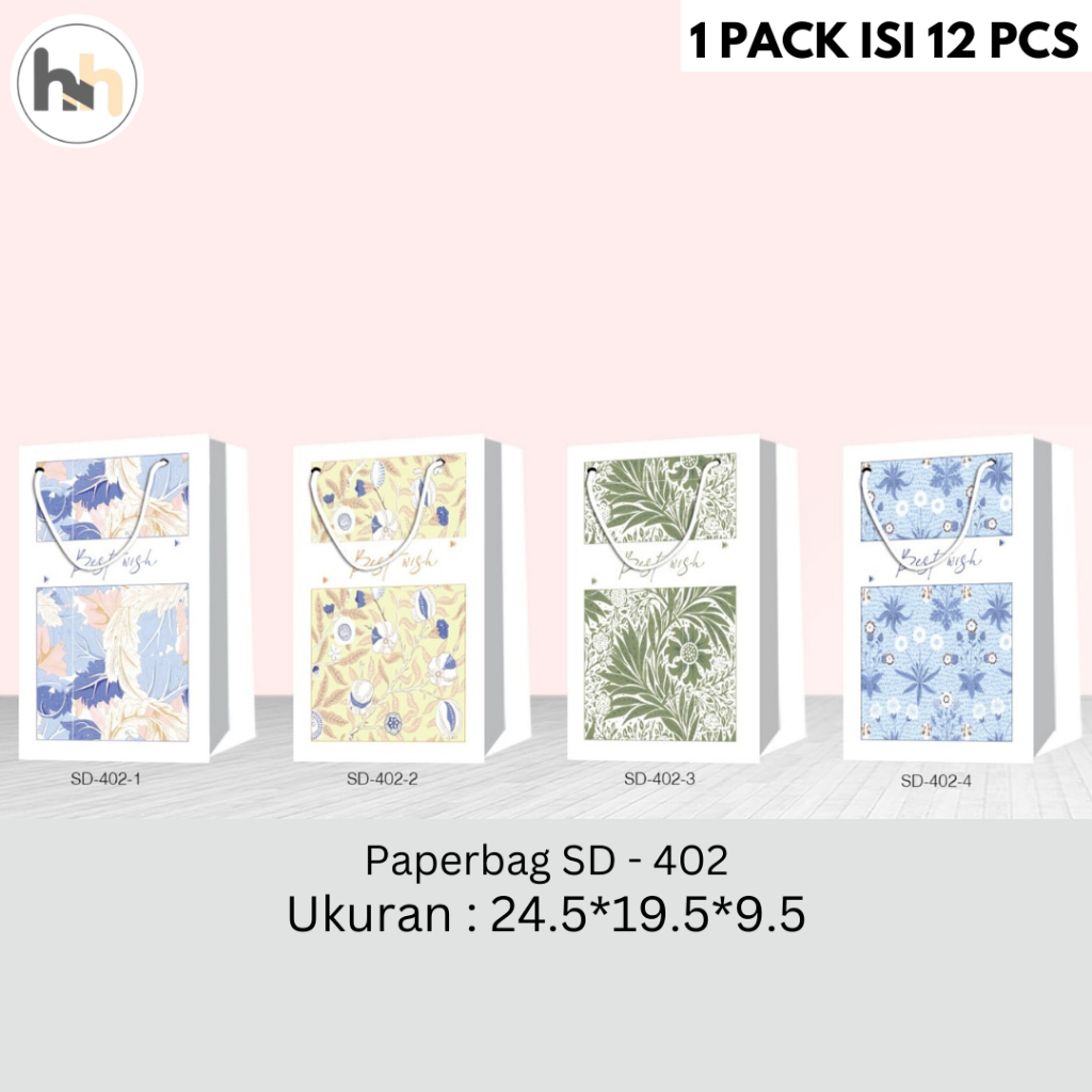 

[SD-402 12PCS] Paperbag motif tali UKURAN 24.5X19.5X9.5 Paperbag Ulang Tahun Tas Hadiah Sovenir Ulang Tahun