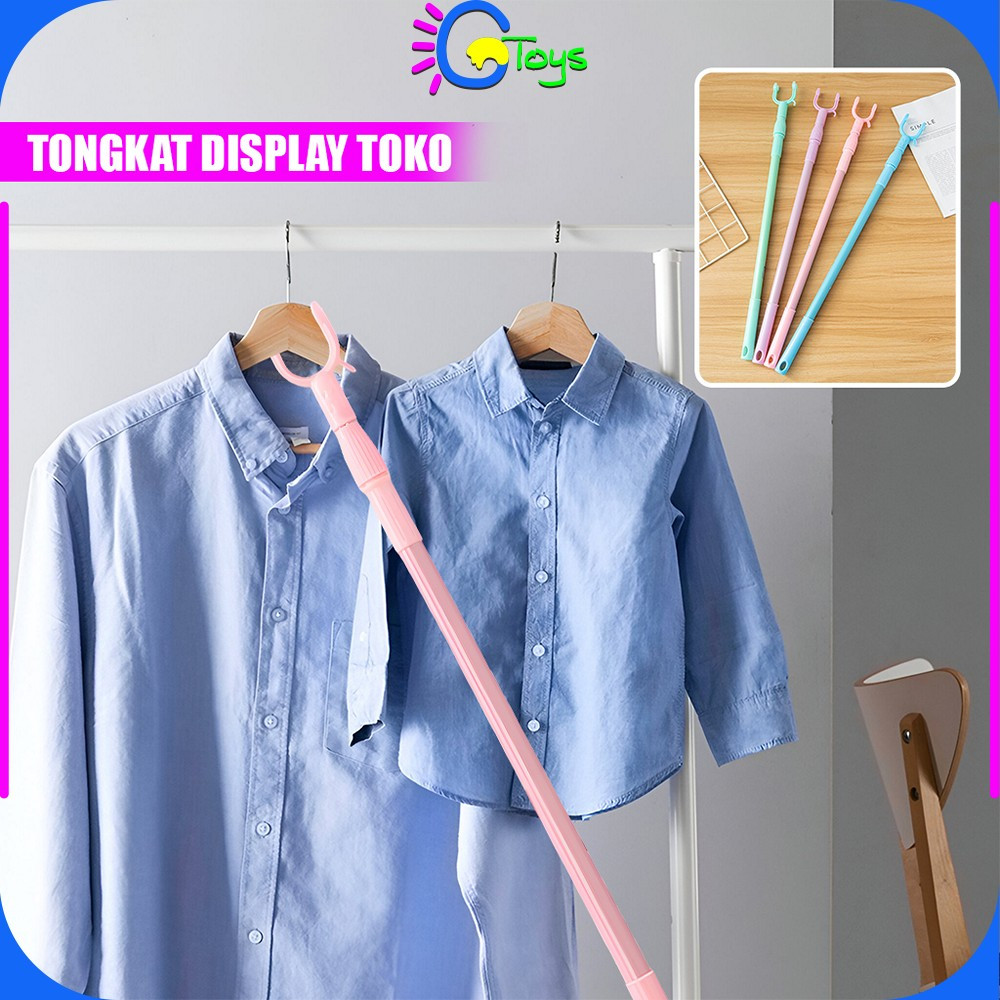 CR-C1116 Tongkat Jemuran Pengait Pakaian Bisa Setel Panjang Pendek / Galah Hanger Gantungan Baju Dis