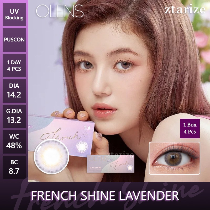 ztarize - Ready Stock - OLENS French Shine Lavender 1 Day Daily Soft Contact Lens 1 Box 4P - OLENS x