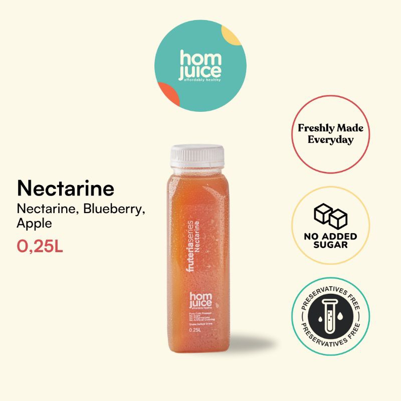 

Homjuice-Nectarine 250ml (ColdPressed Juice/Jus/Detox)