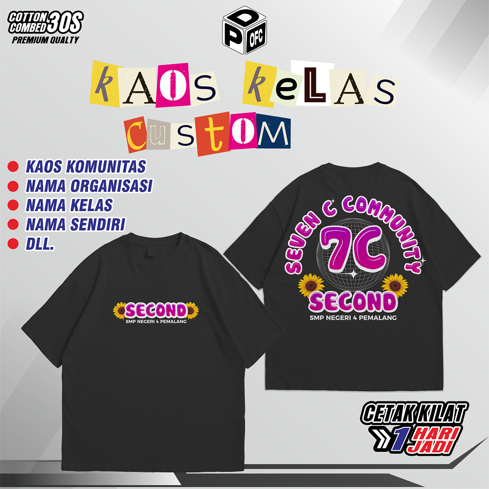 DTF KAOS KELAS CUSTOM | custom nama | kaos distro | kaos sablon satuan