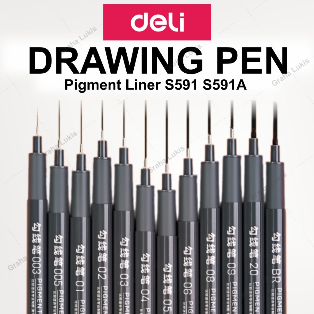 

DELI Pigment Liner / Drawing Pen / Pulpen Spidol Gambar S591 S591A