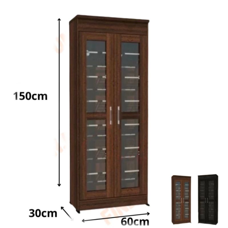 RAK SEPATU KAYU KACA MURAH