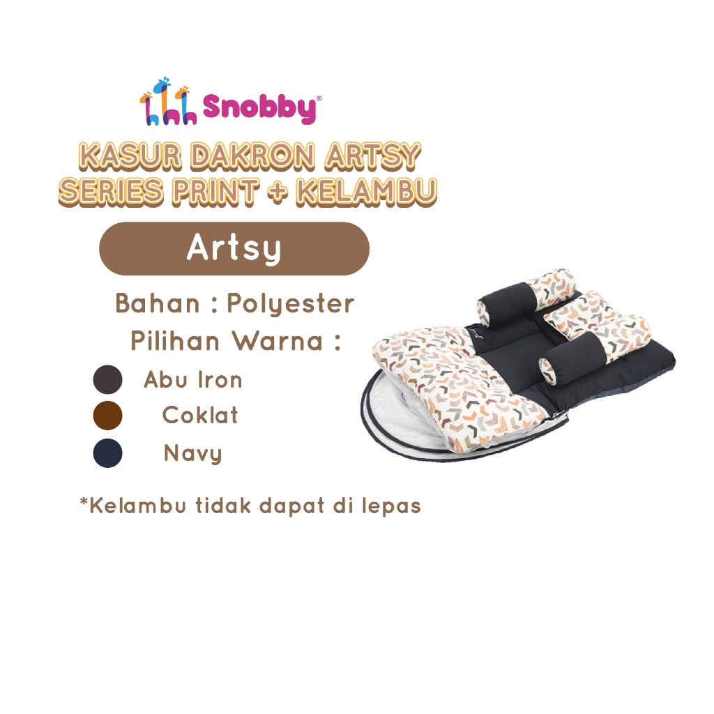 Snobby Kasur Bayi Dakron Artsy Series Print + kelambu
