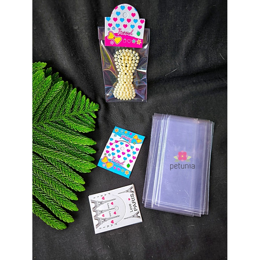 Packaging Plastik Kemas Jepit Rambut + Gantungan Label Aksesoris