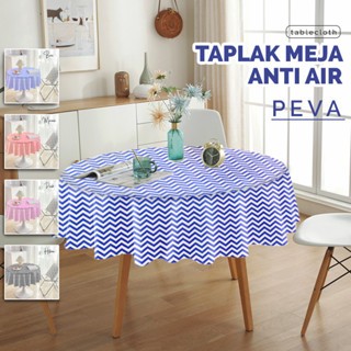 Taplak Meja Ruang Tamu Anti Air Terbaru Diameter 152CM – Taplak Meja Makan Zigzag Bundar Anti Minyak