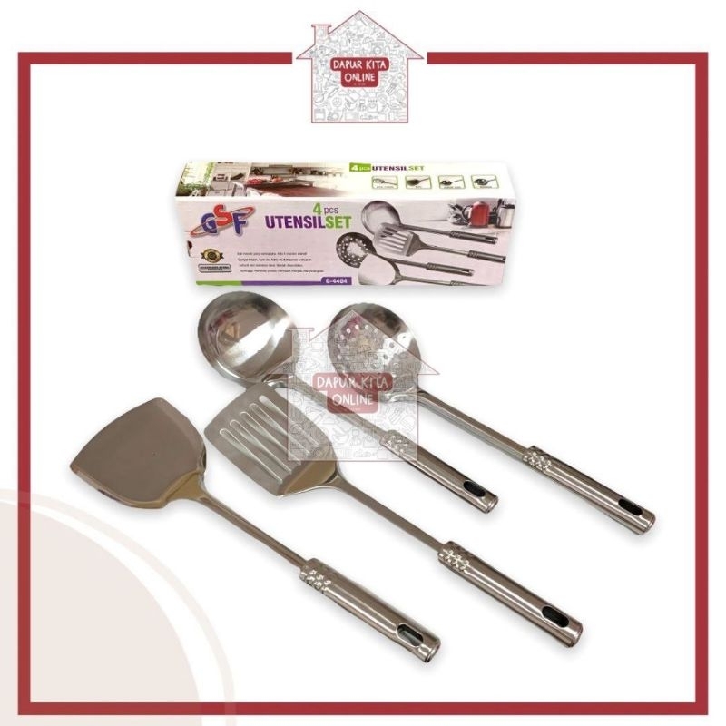 Spatula Stainless Set 4 Pcs Set GSF-4404 Sutil Set Stainless Steel GSF 4404 4 Pcs Set Sutil Sodet