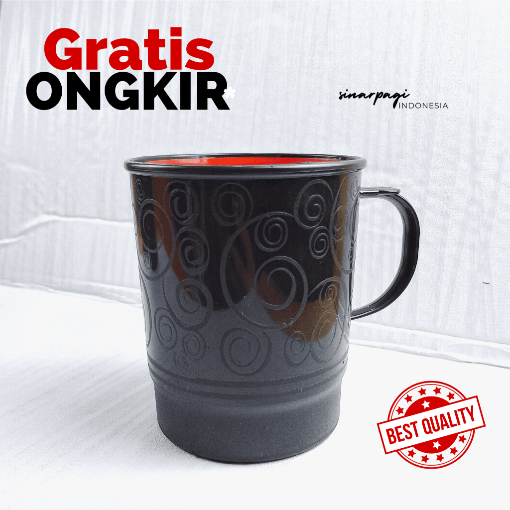 1LUSIN GROSIR Cangkir Plastik Motif Timbul Gelas Ramen Model Jepang Kopi Teh Minum