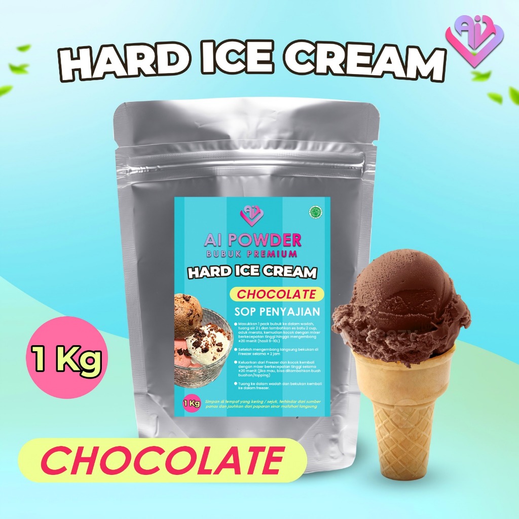 

Coklat Bubuk Hard Ice Cream Premium Tanpa Mesin 1Kg