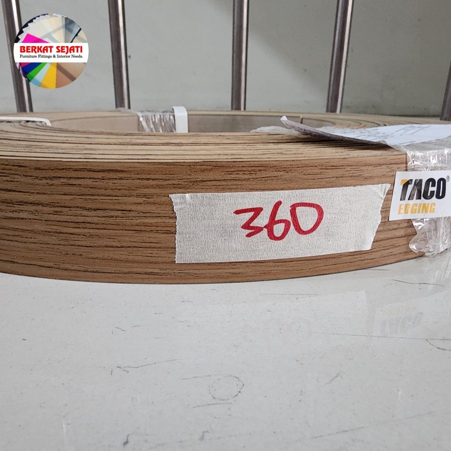 Taco Edging Hpl 360 TEBAL 2mm x LEBAR 42mm Serat Urat Kayu Woodgrain