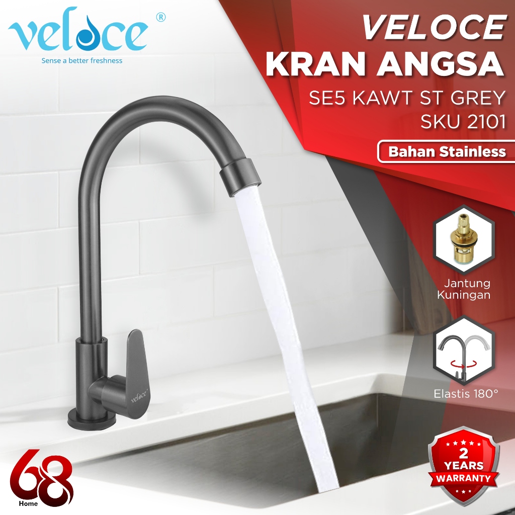 Veloce Kran Cuci Piring Wastafel Kran Angsa Cuci Piring Jantung Kuningan Garansi 2101