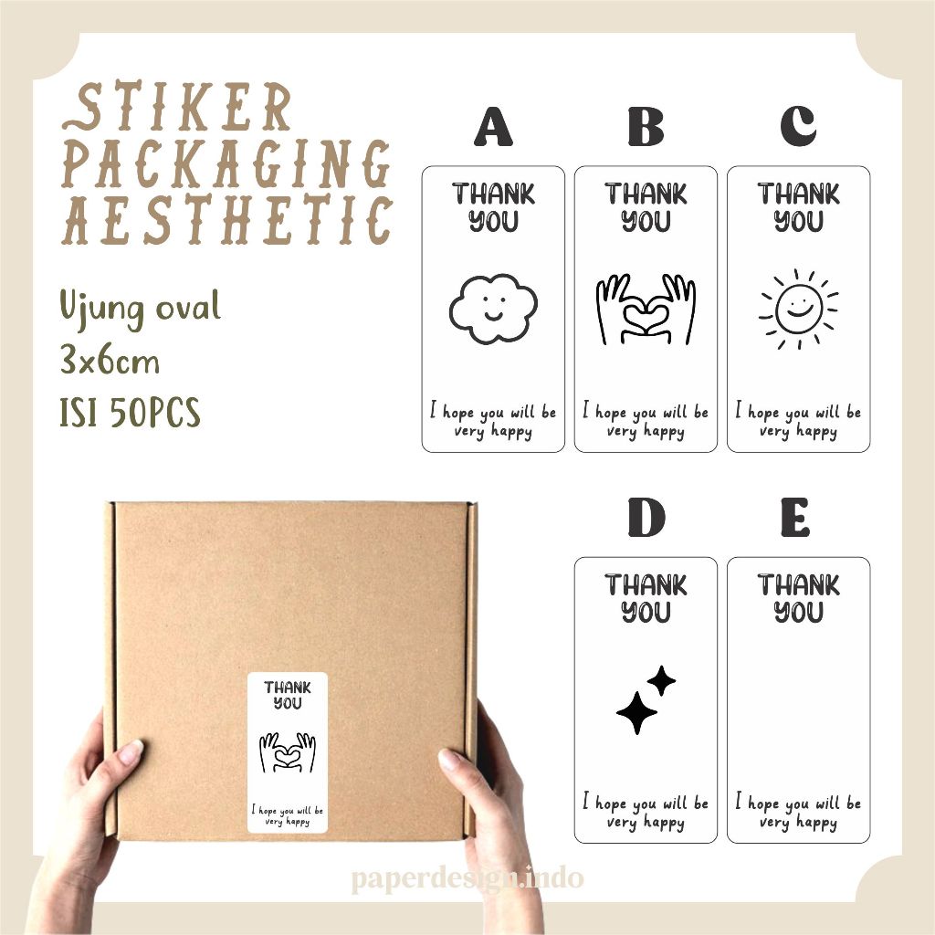 

PAPERDESIGN.INDO - STIKER PACKAGING AESTHETIC | STICKER BOX | SEGEL KOTAK | TEMPELAN KEMASAN | PAKET OLSHOP | SEAL KARDUS