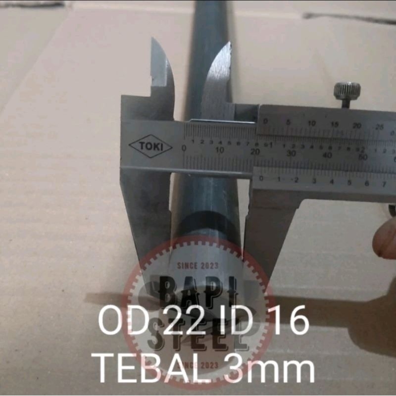 pipa besi seamless OD 22mm ID 16mm panjang 130cm
