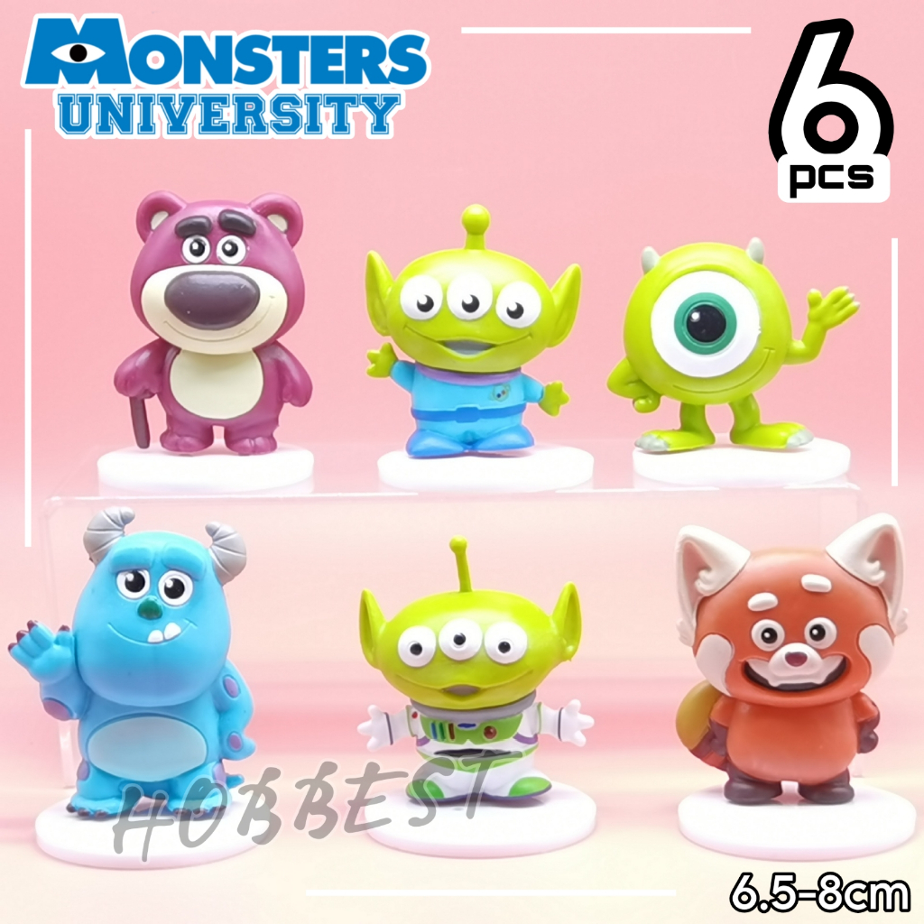 Action Figure MONSTER UNIVERSITY set - Miniatur Topper Kue Pajangan Mainan Turning Red Toy Story Mon