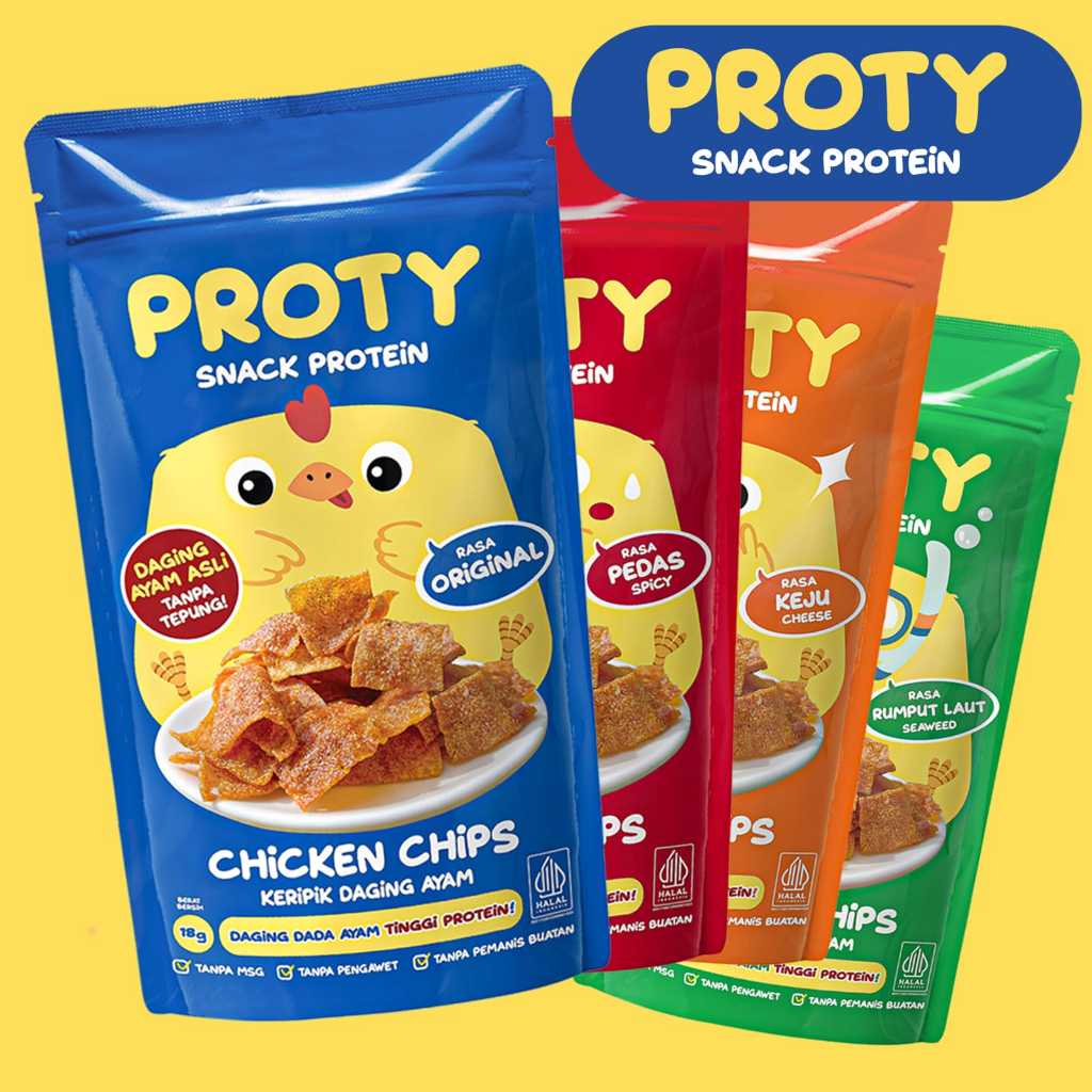 

PROTY Chicken Chips 18gr Kripik Daging Ayam Krispi NO MSG