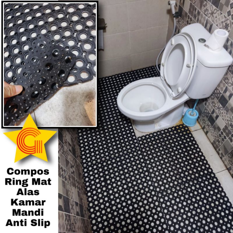 Karpet Keset Kamar Mandi Anti Slip Compos Tipis 40x60cm 10mm 25lembar / Karung