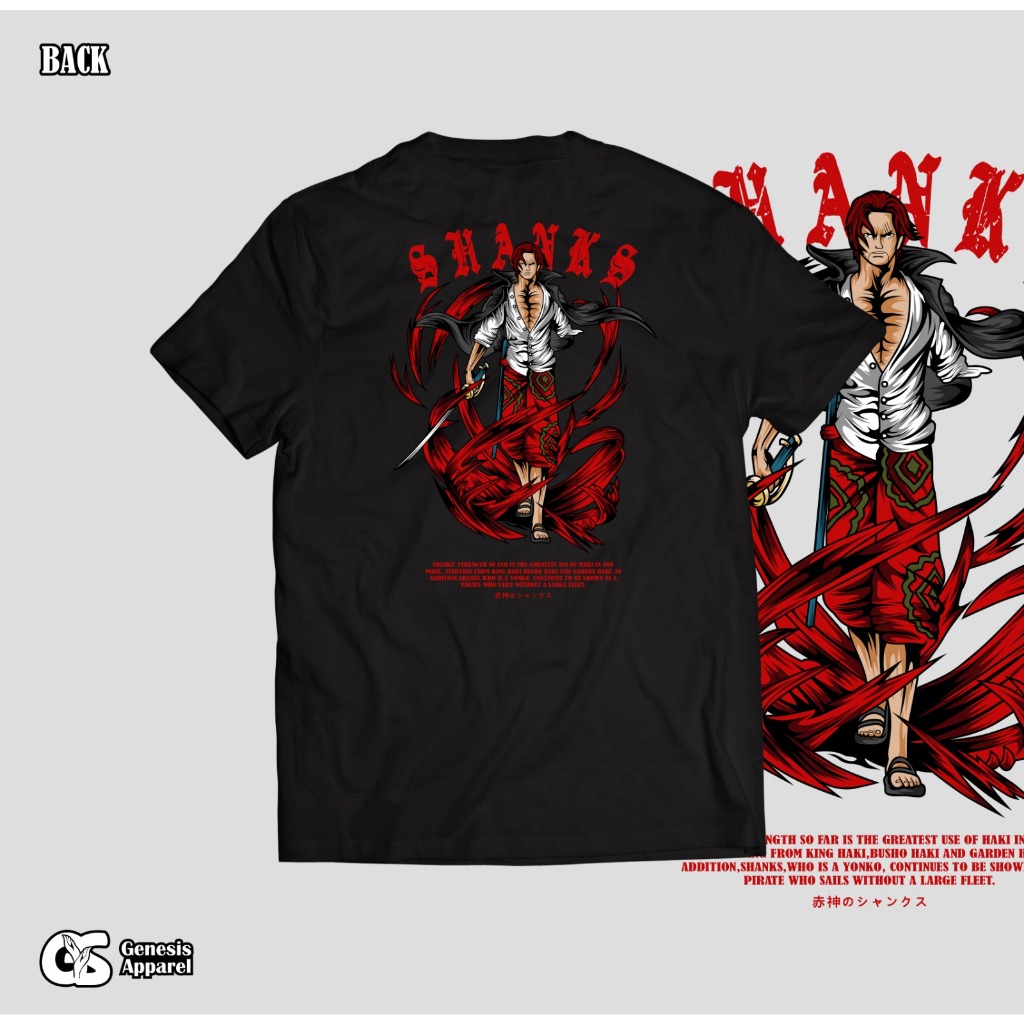 Kaos Anime / Kaos One Piece / T-Shirt One Piece Shanks / Kaos Shanks / Kaos Pria / Kaos wanita