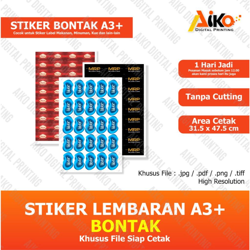 

STIKER LEMBARAN A3+ BONTAK