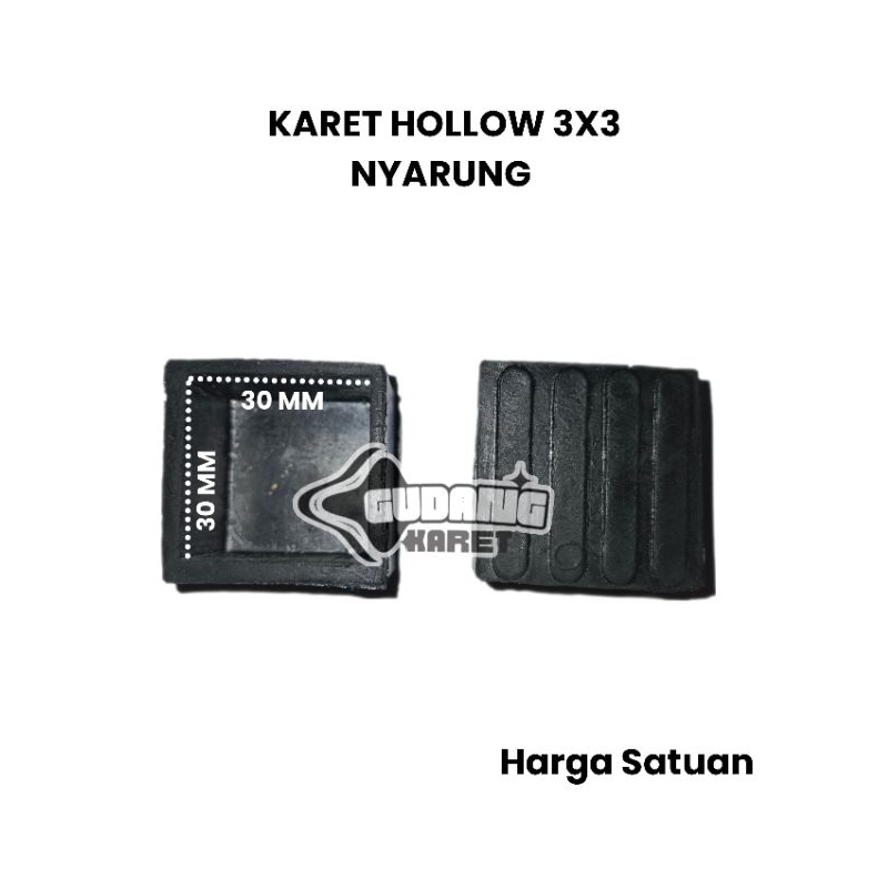 Karet Hollow 3x3 Nyarung/ Karet Besi Hollow / karet rak / besi hollow 3x3