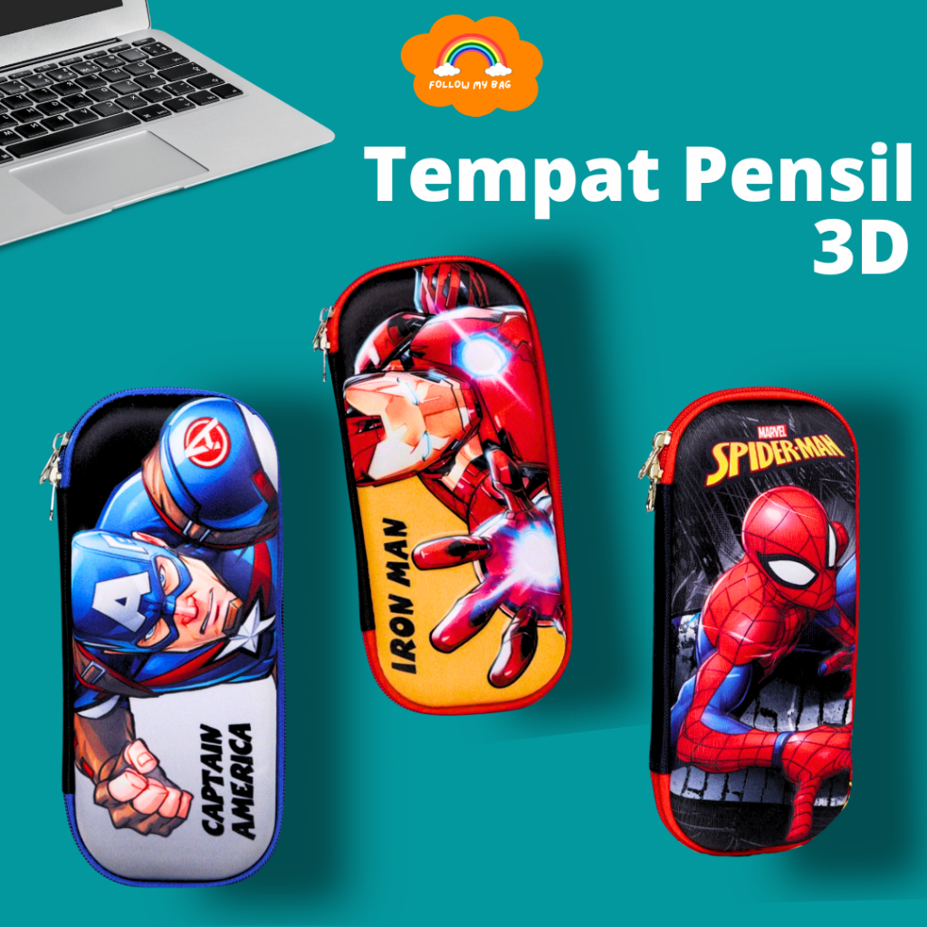 

FMB Tempat Pensil Anak Laki Laki Alat Tulis Gambar 3D Timbul Berkarakter Superhero - Kotak Pensil Anak