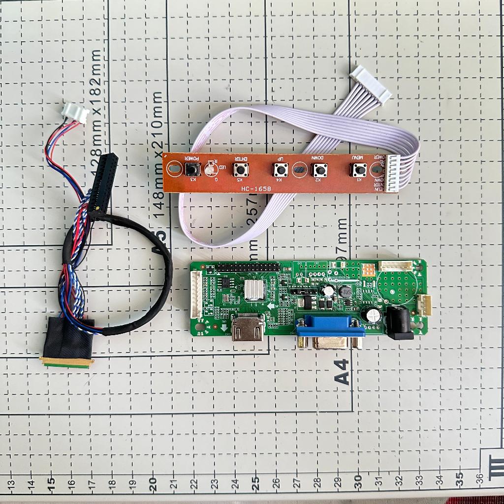 Paket Mainboard Kabel LVDS 40Pin untuk layar Laptop Resolusi HD Port VGA HDMI