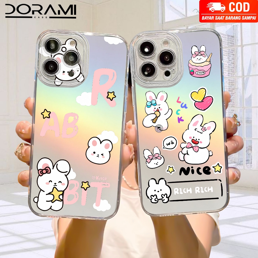 Case Hologram OPPO A5S A11K A12 A7 A15 A15S A57 A77S A58 4G Motif ( CUTE ) Softcase Hologram Bening 