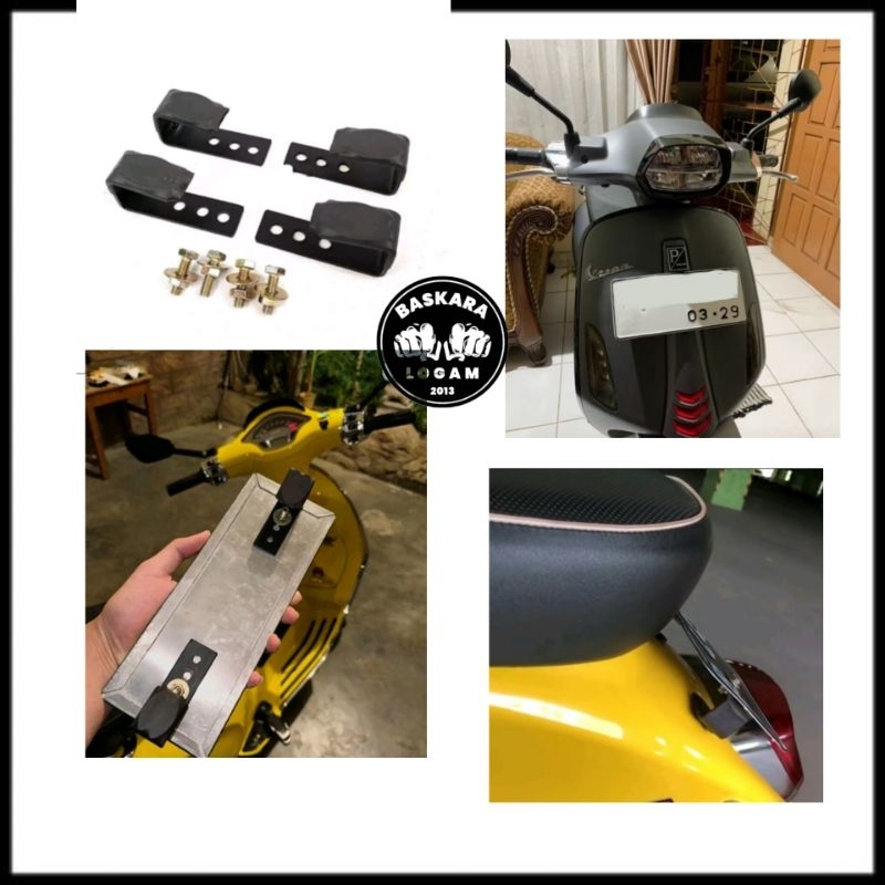 Breket Magnet Dudukan Plat Nomor Vespa Matic Primavera Sprint LXV GTS Vespa Classic