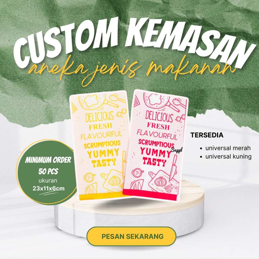 Kantong Kertas 50 pcs , Kantong Fried Chicken, Paper Bag, Kantong kertas Roti, Kemasan Kertas Makana