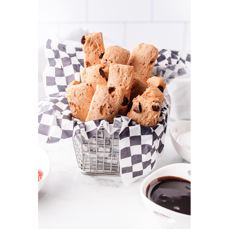 

cookie fries dengan cocolan coklat callebaut