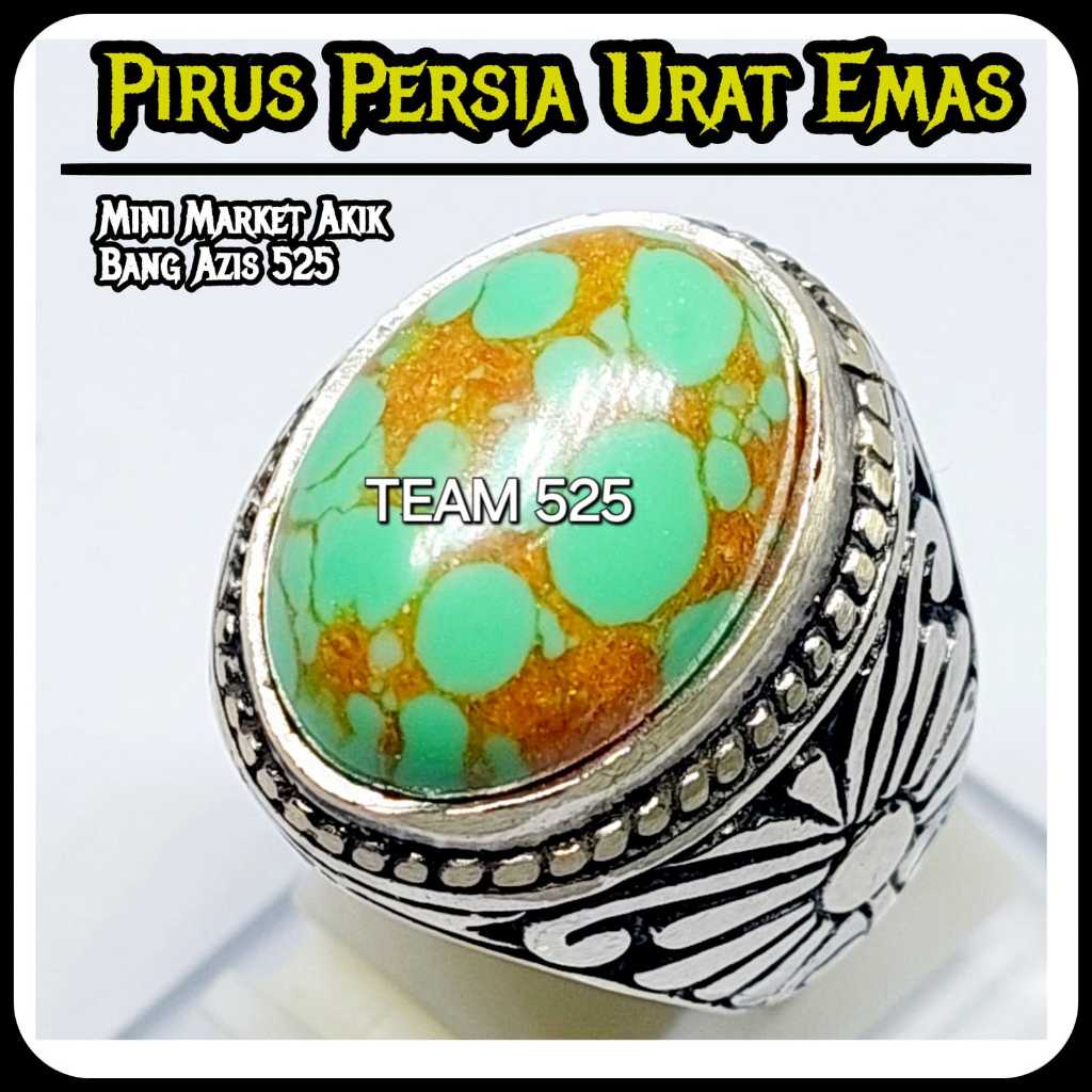 Cincin batu pirus persia urat emas ceplok kuro / pyrus lawasan / virus hijau persian persi