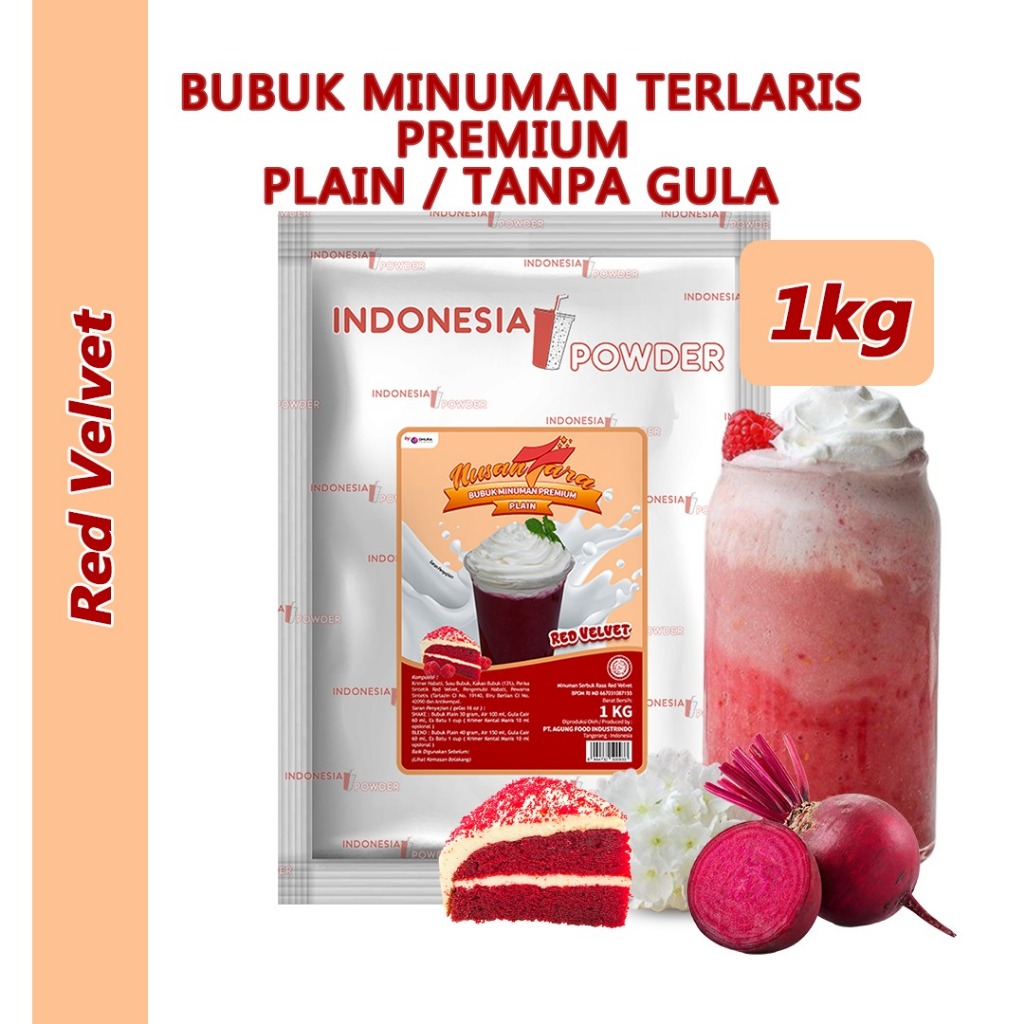 

NUSANTARA Bubuk Minuman Premium Plain Tanpa Gula Horeca Rasa Red Velvet 1 Kg Omura Powder