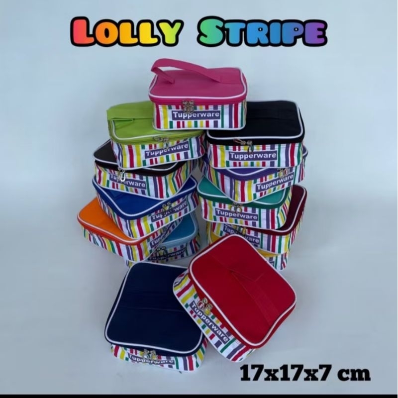 Tas bekal tupperware lolly tupp stripe | Tas tempat bekal Tupperware|